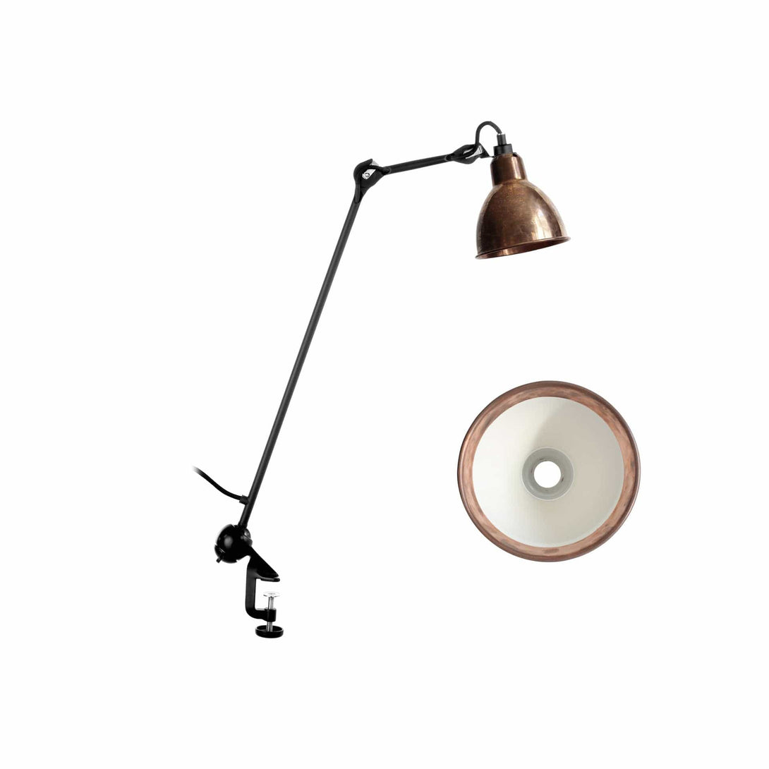 Lampade da tavolo DCW Lampe Gras N.201 Tavolo Rotondo Rame grezzo/Bianco 3700677618160